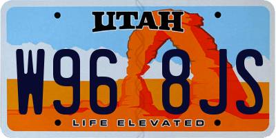 UT license plate W968JS