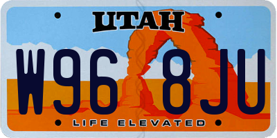 UT license plate W968JU
