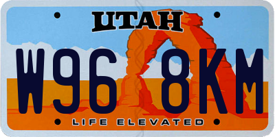UT license plate W968KM