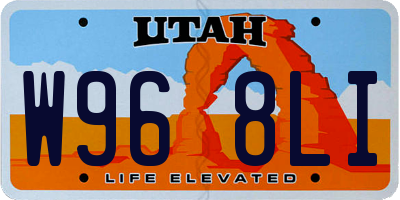 UT license plate W968LI