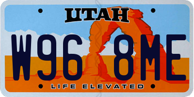 UT license plate W968ME