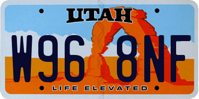 UT license plate W968NF