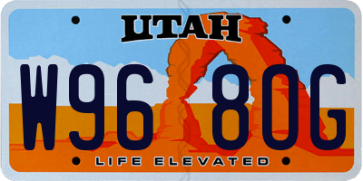 UT license plate W968OG