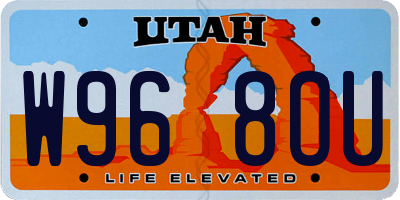 UT license plate W968OU