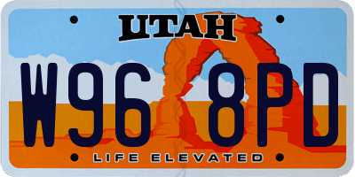 UT license plate W968PD