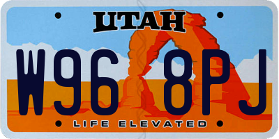 UT license plate W968PJ