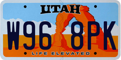 UT license plate W968PK