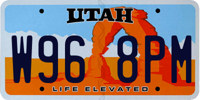 UT license plate W968PM