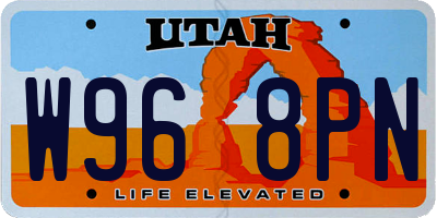 UT license plate W968PN