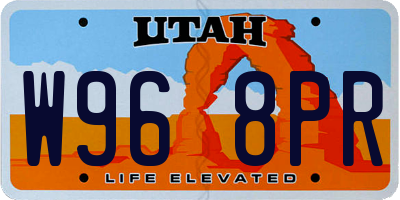 UT license plate W968PR