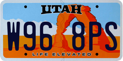 UT license plate W968PS