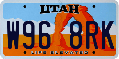UT license plate W968RK