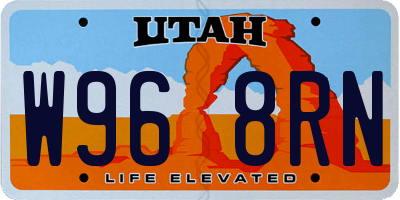UT license plate W968RN