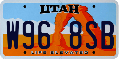 UT license plate W968SB