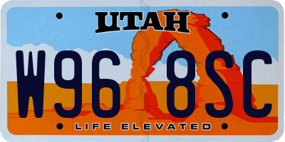 UT license plate W968SC