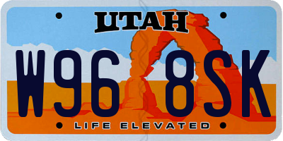 UT license plate W968SK