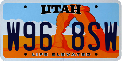 UT license plate W968SW