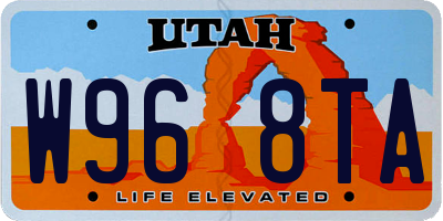 UT license plate W968TA