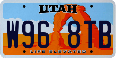 UT license plate W968TB