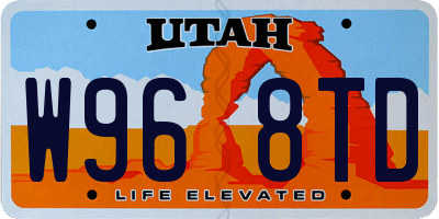 UT license plate W968TD