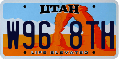 UT license plate W968TH