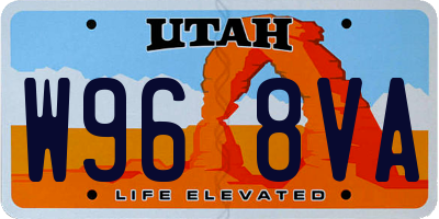 UT license plate W968VA