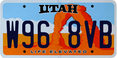 UT license plate W968VB