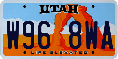 UT license plate W968WA