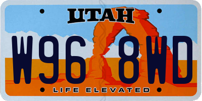 UT license plate W968WD