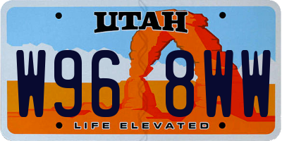 UT license plate W968WW