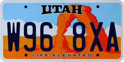 UT license plate W968XA