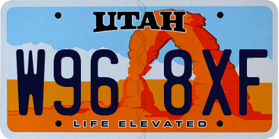 UT license plate W968XF