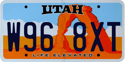 UT license plate W968XT