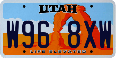 UT license plate W968XW