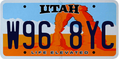 UT license plate W968YC