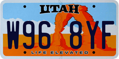 UT license plate W968YF
