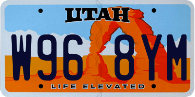 UT license plate W968YM