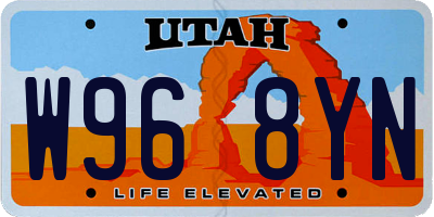 UT license plate W968YN