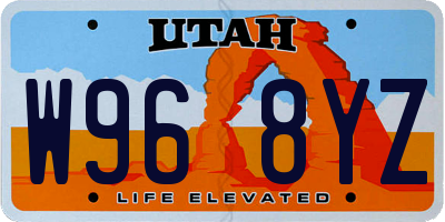 UT license plate W968YZ