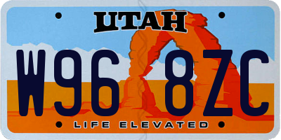 UT license plate W968ZC