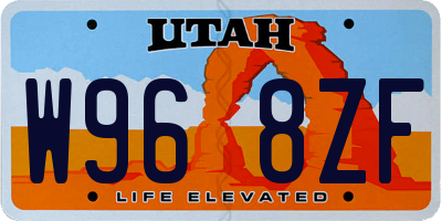 UT license plate W968ZF