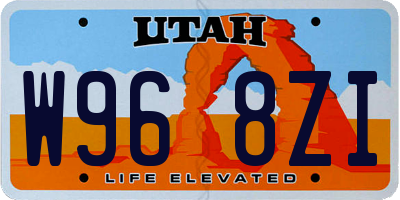 UT license plate W968ZI
