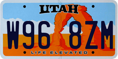 UT license plate W968ZM
