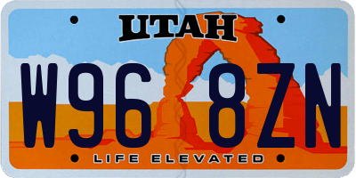 UT license plate W968ZN