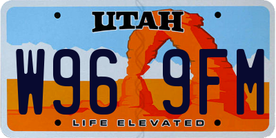 UT license plate W969FM
