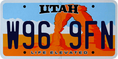 UT license plate W969FN