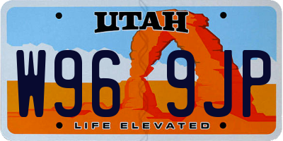 UT license plate W969JP