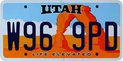 UT license plate W969PD