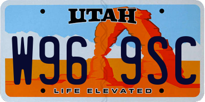 UT license plate W969SC