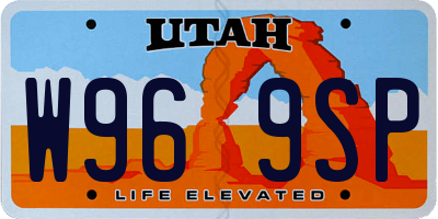 UT license plate W969SP